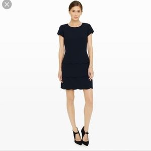Club Monaco Colby Scallop Navy Blue Dress